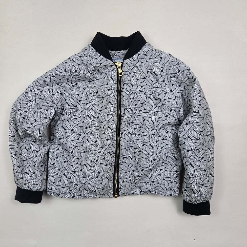 Jacadi Paris Leaf Pattern Bomber Jacket Size 4A
